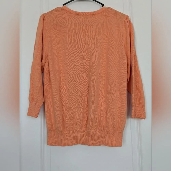 Jeanne Pierre Orange 3/4 Sleeve Sweater Top Size XL - Picture 5 of 5